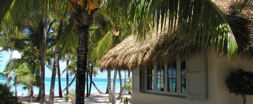 Thached gym on private island