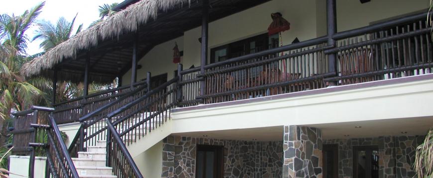 Thatched overhang on patio in Naples florida