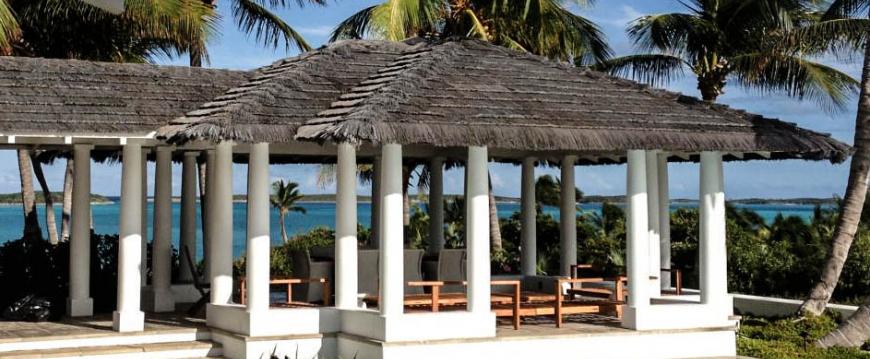Breezeway & Pavilion - Custom Color Synthetic Thatch - Private Island, Bahamas