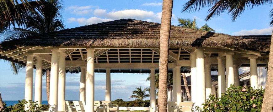 Pavilion - Custom Color Synthetic Thatch - Private Island, Bahamas