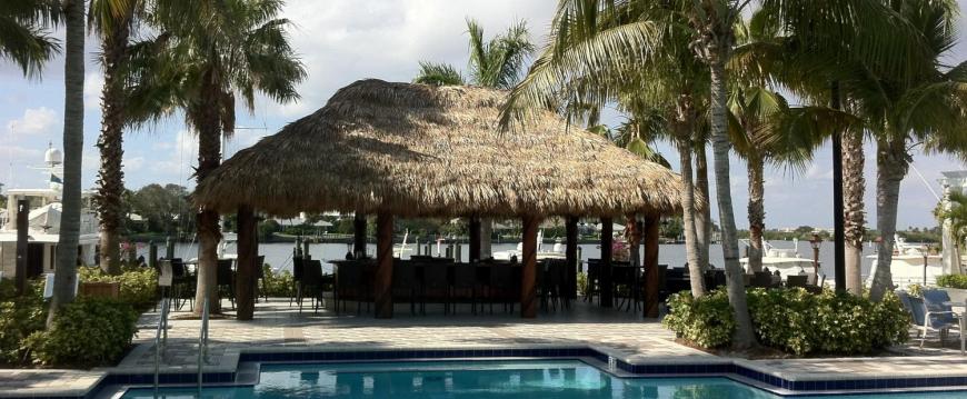 tiki bar palapa thatched tropical bar