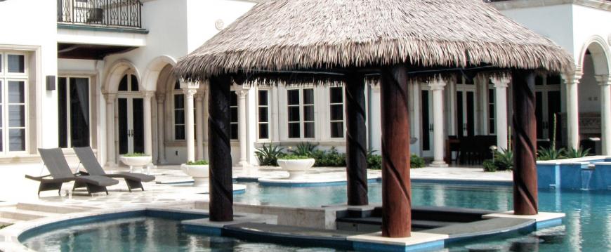 Pool Tiki / Palapa Bar - Synthetic Thatch - Private Residence, Florida