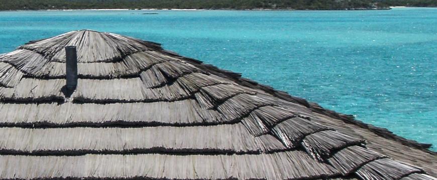 Thatched House Roof | Custom Color Synthetic Thatch | Private Island, Bahamas