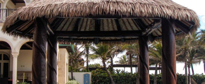 Pool Tiki / Palapa Bar | Synthetic Thatch | Private Residence, Florida