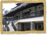 Thatched overhang on patio in Naples florida