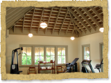 Interior palm thatch ceiling for gym