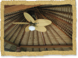 Tiki Bar with a ceiling fan