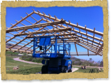 Lifting the roof till bamboo is in place