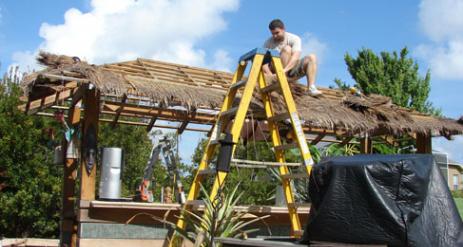 Tiki Hut Re-Thatch Project Stage 2