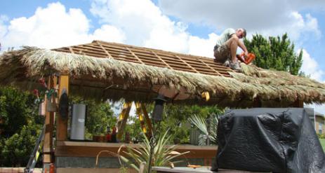 Tiki Hut Re-Thatch Project Stage 21