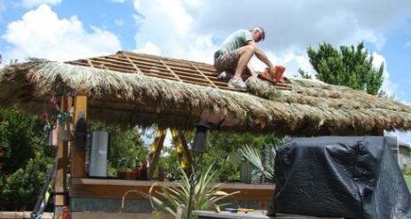 Tiki Hut Re-Thatch Project Stage 22