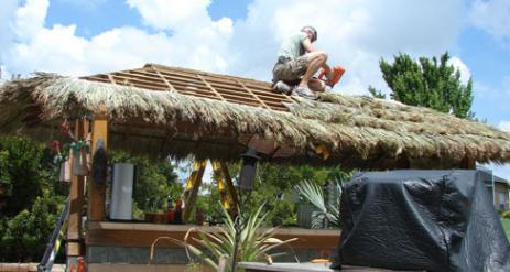 Tiki Hut Re-Thatch Project Stage 23