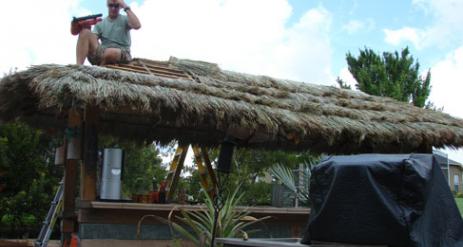 Tiki Hut Re-Thatch Project Stage 24