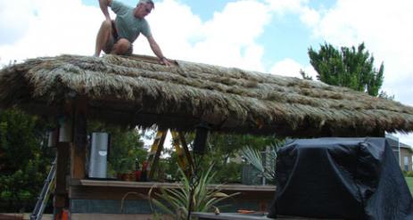 Tiki Hut Re-Thatch Project Stage 25