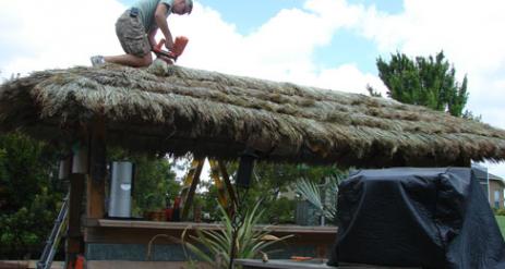 Tiki Hut Re-Thatch Project Stage 26