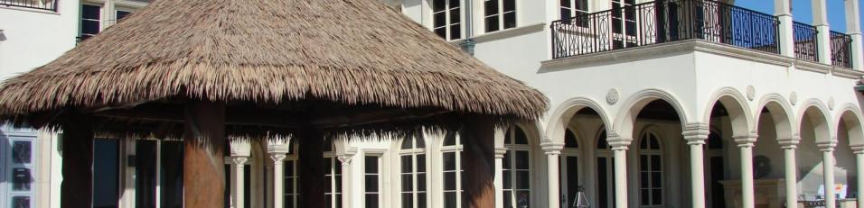 Synthetic custom palapa at pool