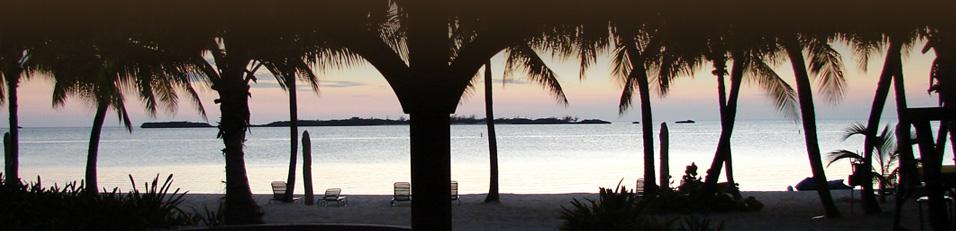 enjoying sunset under a tiki hut